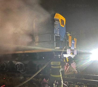 На путях в Ульяновске горел тепловоз