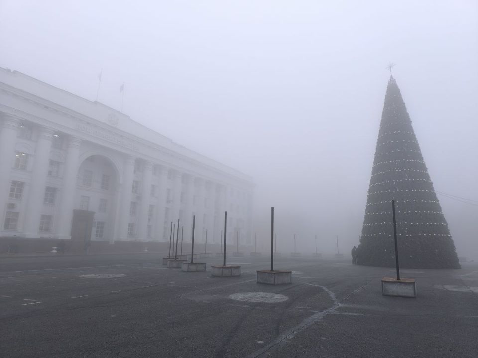 Густой туман в центре Ульяновска