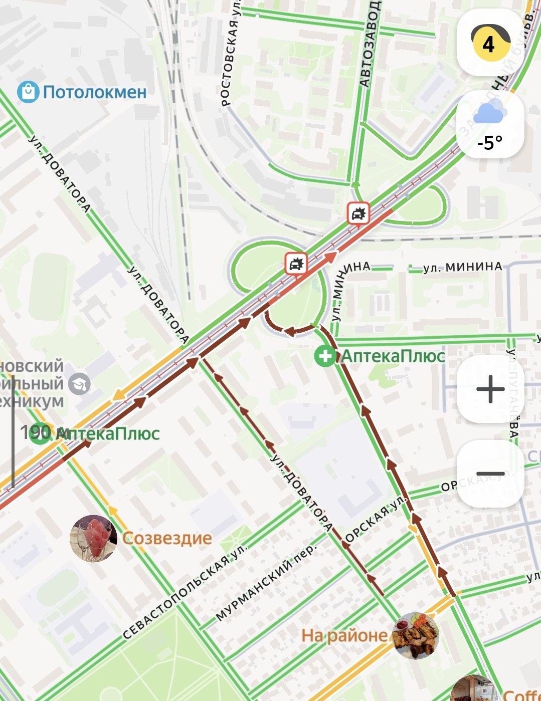 Затор в районе Доваторского моста (Путепровода) из-за аварии Затор в районе Доваторского моста (Путепровода) из-за аварии