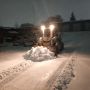 А тем временем в депо также продолжалась уборка первых зимних осадков