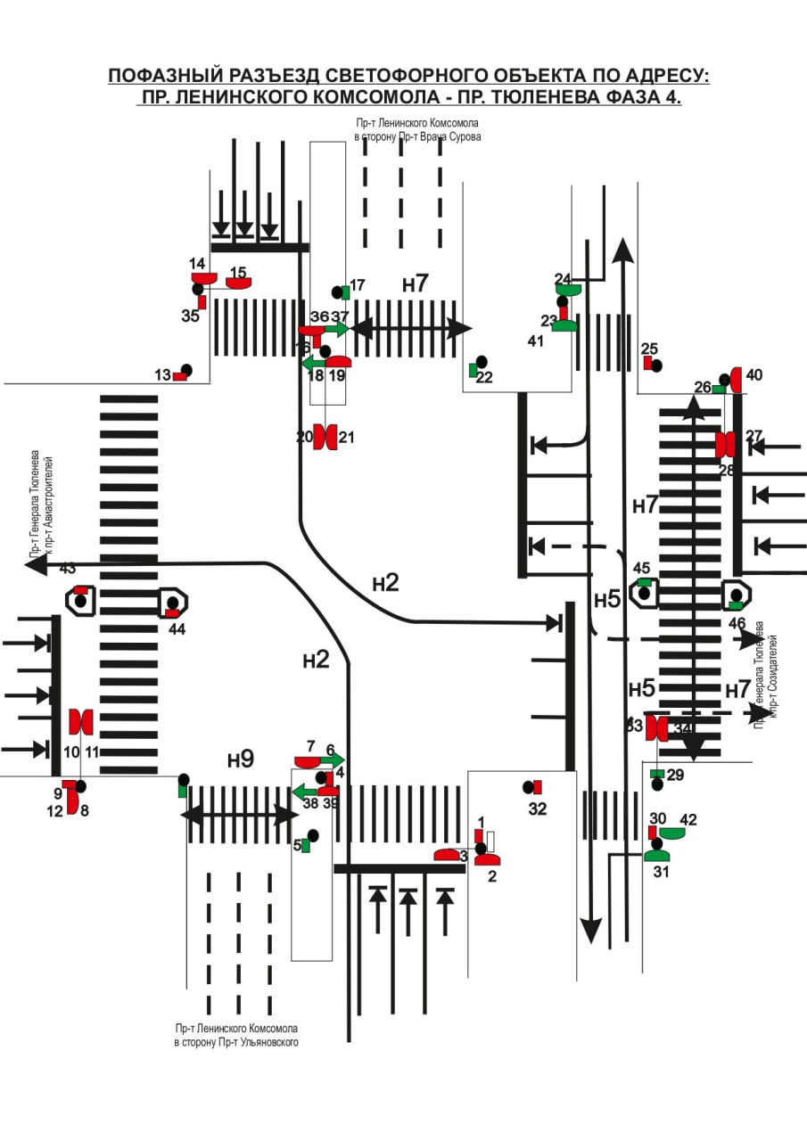 В Ульяновске изменили режим работы светофора на перекрестке проспектов Ленинского Комсомола и Генерала Тюленева