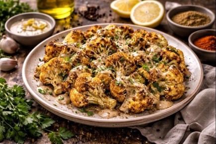 Запекаем цветную капусту с тахини и восточными специями