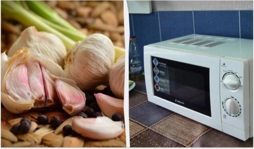 Быстрый способ очистки чеснока с помощью микроволновки