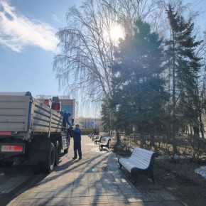 Новые садовые диваны появились на площади перед «Современником»