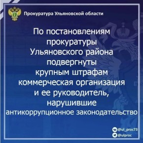 По результатам рассмотрения возбужденных прокурором Ульяновского района Ульяновской области двух дел об административном правонарушении по ст. 19.29 КоАП РФ (привлечение к трудовой деятельности бывшего государственного...