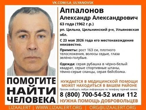 В Ульяновской области ищут 63-летнего мужчину, пропавшего 23 мая