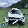 На ульяновской трассе иномарка улетела в кювет