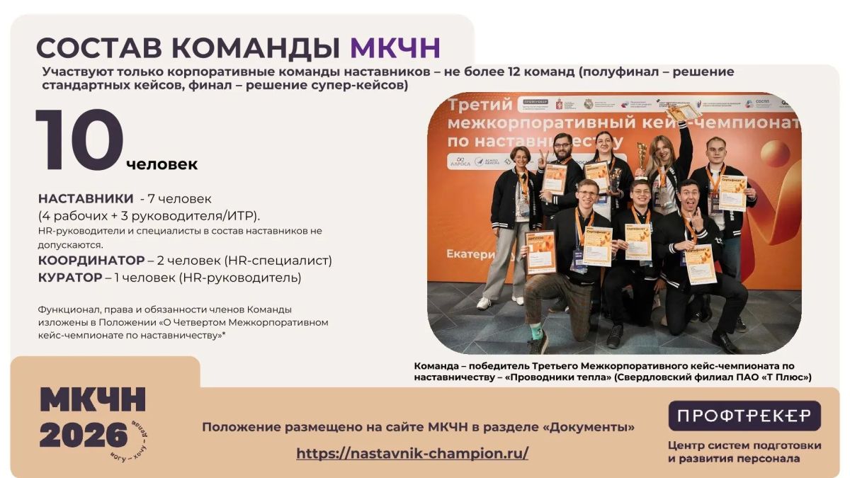 Межкорпоративный кейс-чемпионат по наставничеству состоится в рамках Международного чемпионата высокотехнологичных профессий «Хайтек: навыки будущего» Межкорпоративный кейс-чемпионат по наставничеству состоится в рамках Международного чемпионата высокотехнологичных профессий «Хайтек: навыки будущего»