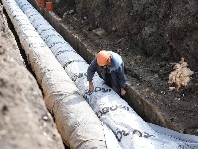 На севере Ульяновска отремонтировали участок теплотрассы, повреждённый беспилотником
