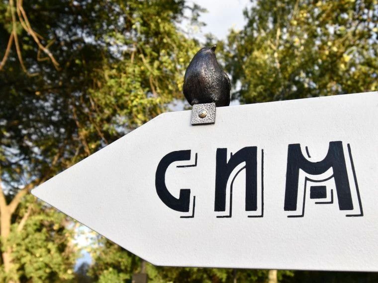 В Ульяновске на верстовом столбе в сквере Языковых установили бронзового воробья и табличку с QR-кодом В Ульяновске на верстовом столбе в сквере Языковых установили бронзового воробья и табличку с QR-кодом