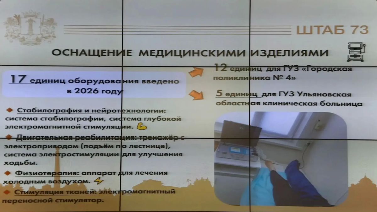 Ульяновские медучреждения получили новое оборудования для реабилитации