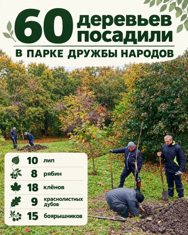 В парке Дружбы народов посадили 60 деревьев