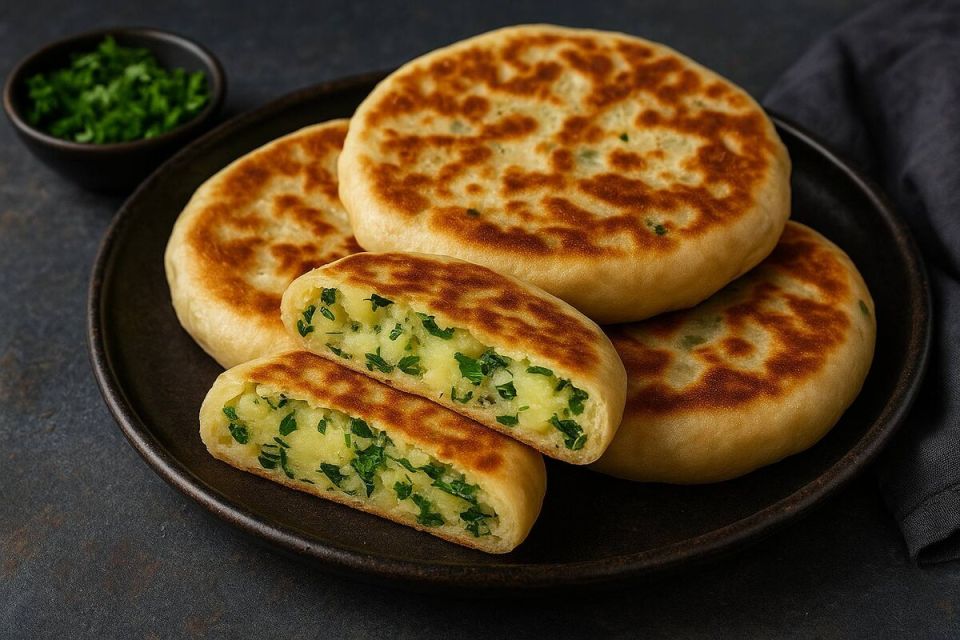 Как приготовить домашние лепёшки с картошкой и зеленью